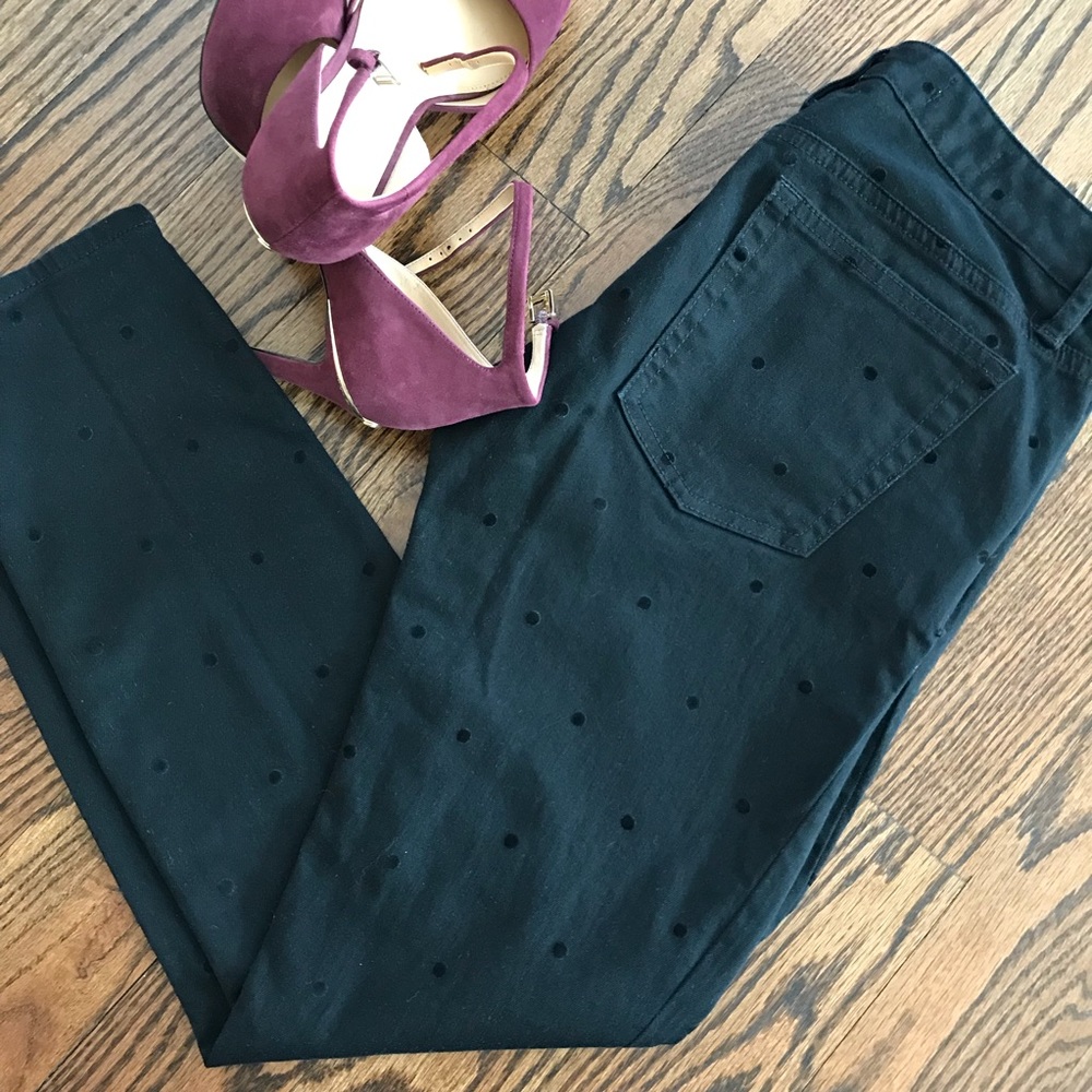 Gap Velvet polka dot pants